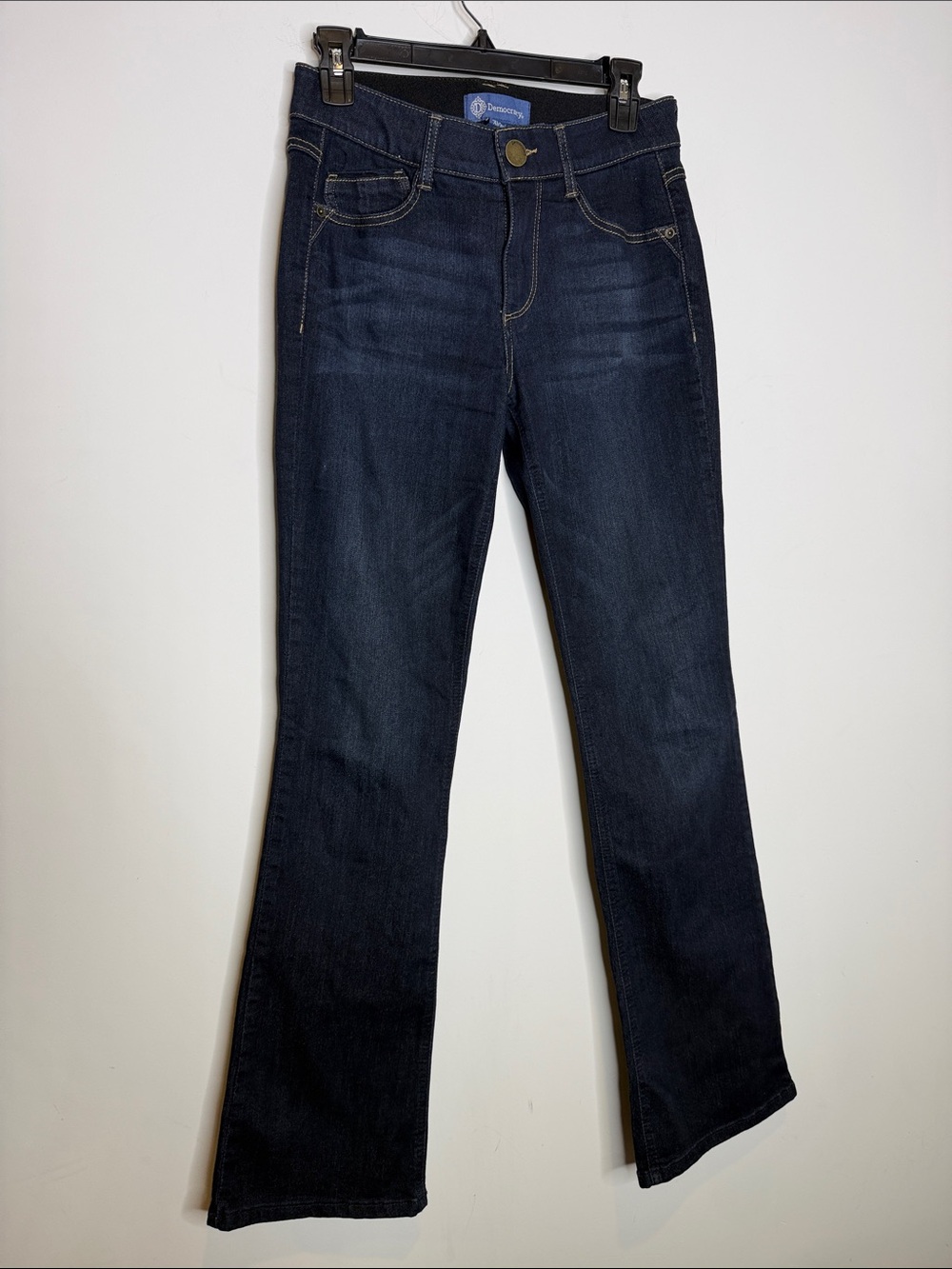 Democracy Sze 4 Dark Blue Women Jean Denim Absolution Flare Leg Closet Staple - Picture 7 of 10